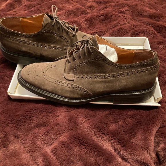 J.Crew men brown suede wingtip Oxford shoe. Size 13 - Picture 6 of 10